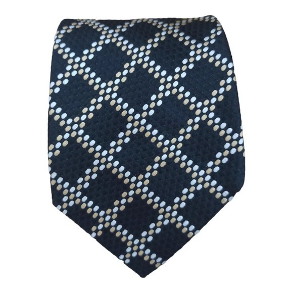 KENZO HOMME Black Geometric Silk Tie ITALY 56